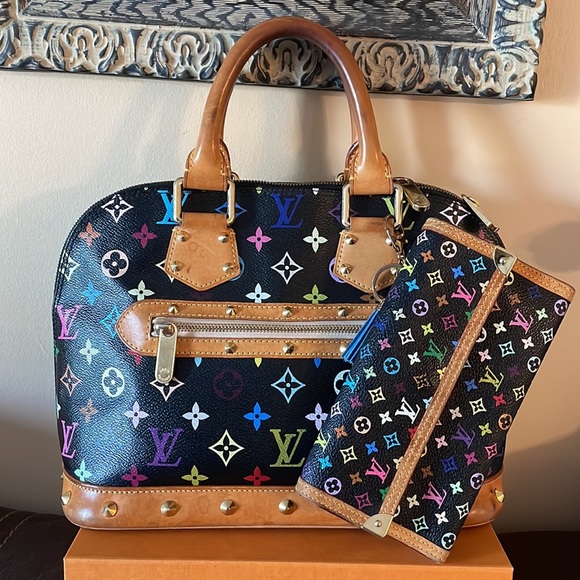 ‼️SOLD‼️Louis Vuitton multicolor Black multicolor Alma satchel bag - Picture 8 of 8